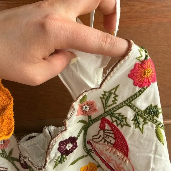 Anthropologie LyreBird Embroidered Beaded Bralette - Picture 5 of 8